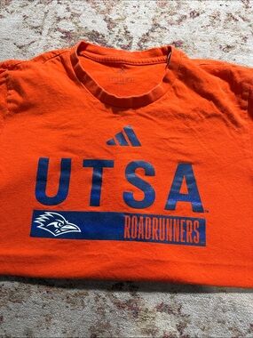 adidas Orange UTSA Roadrunners Graphic Tee with Navy Logo